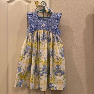 Eleanor Rose Crosses Lacey Easter Dress with matching headband